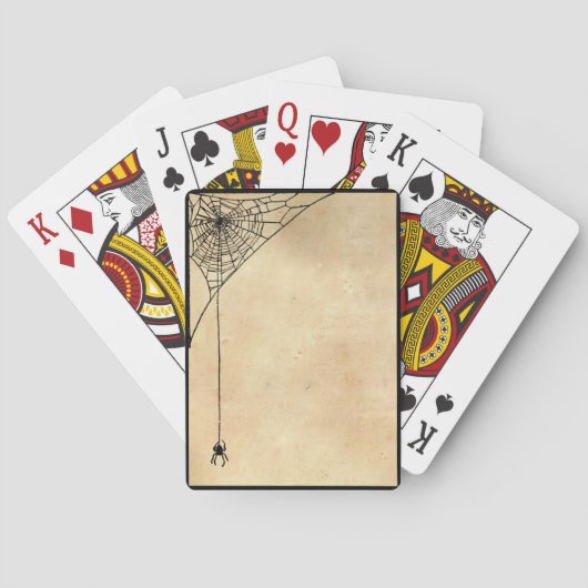 不気味クモの巣パーチメントと黒 トランプ (裏面)
