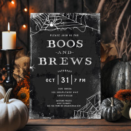 不気味クモの巣ヴィンテージハローウィンパーティ招待状 シーズンカード