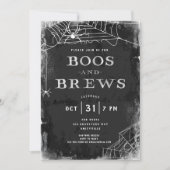 不気味クモの巣ヴィンテージハローウィンパーティ招待状 シーズンカード (正面)