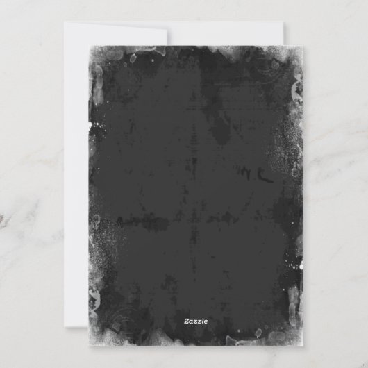 不気味クモの巣ヴィンテージハローウィンパーティ招待状 シーズンカード (裏面)