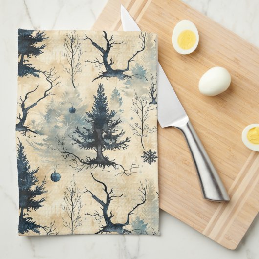 不気味クリスマスツリー キッチンタオル (四つ折り)