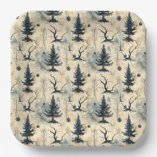 不気味クリスマスツリー ペーパープレート (正面)