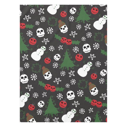 不気味クリスマス怖いゴシックをテーマにした休日 テーブルクロス (正面)