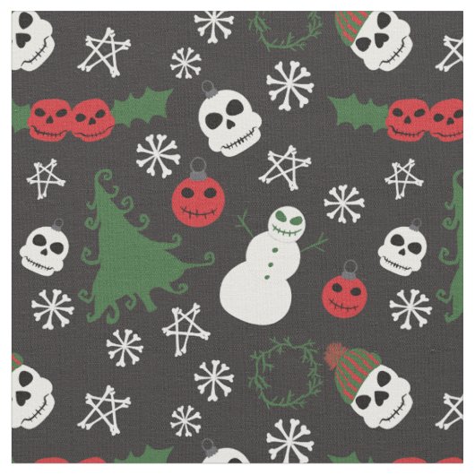 不気味クリスマス怖いゴシックをテーマにした休日 ファブリック (クローズアップ)