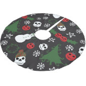 不気味クリスマス怖いゴシックをテーマにした休日 ブラッシュドポリエステルツリースカート (アングル)