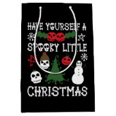 不気味クリスマス怖いゴシックをテーマにした休日 ミディアムペーパーバッグ (正面)