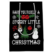 不気味クリスマス怖いゴシックをテーマにした休日 ミディアムペーパーバッグ (裏面)