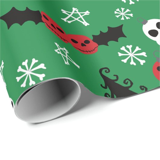 不気味クリスマス怖いゴシックをテーマにした休日 ラッピングペーパー (ロールコーナー)