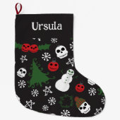 不気味クリスマス怖いゴシックをテーマにした休日 ラージクリスマスストッキング (正面)