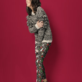 不気味クリスマス怖いゴシックをテーマにした休日 レギンス