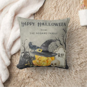 不気味コスチュームとカクテルハロウィーン クッション (ブランケット)