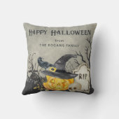 不気味コスチュームとカクテルハロウィーン クッション (裏面)