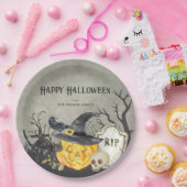不気味コスチュームとカクテルハロウィーン ペーパープレート (パーティー)