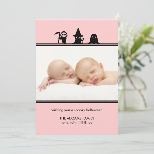 不気味コスチュームハロウィーンの写真カード カード (スタンド正面)