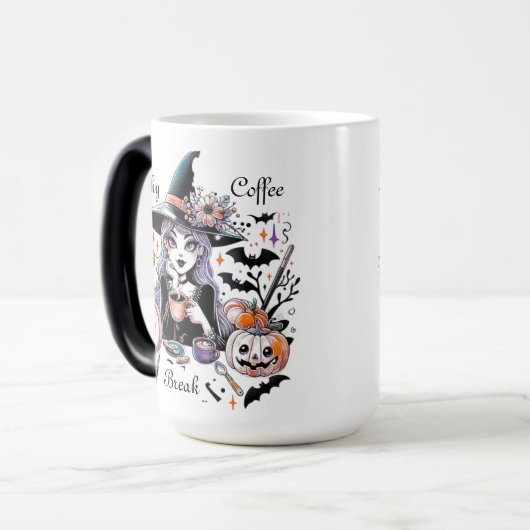 不気味コーヒーブレイクハロウィーンウィッチ モーフィングマグカップ (正面左)
