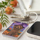 不気味ゴルデンドルドッグハロウィンウィッチカボチャ キーホルダー (正面右)