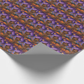 不気味ゴルデンドルドッグハロウィンウィッチカボチャ ラッピングペーパー (角)