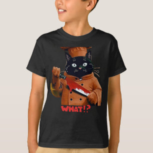 不気味シェフ猫「何!?」 ハロウィーンの子供のTシャツ Tシャツ