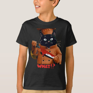 不気味シェフ猫「何!?」 ハロウィーンの子供のTシャツ Tシャツ
