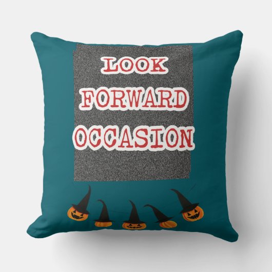 🎃 不気味シック：「Look Forward大事な行事」ハロウィーン クッション (正面)