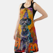 不気味シュナザードッグハロウィーン魔女とカボチャ エプロン (インサイチュ)