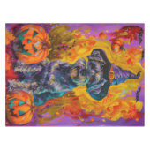 不気味シュナザードッグハロウィーン魔女とカボチャ テーブルクロス (正面(横))