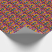 不気味シュナザードッグハロウィーン魔女とカボチャ ラッピングペーパー (角)