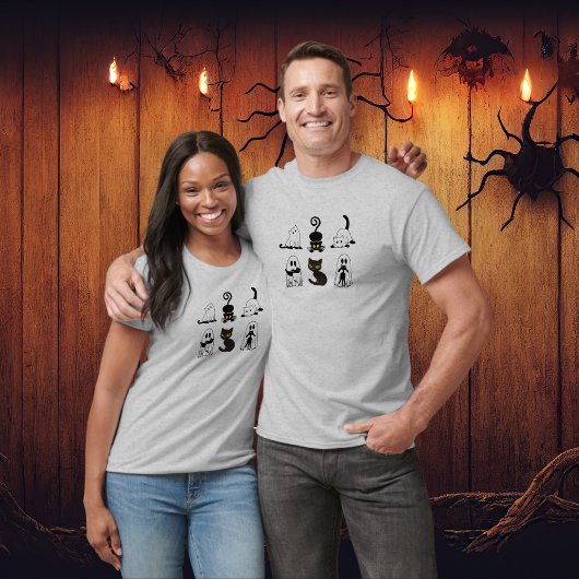 不気味シーズンブラックキャットハロウィーン Tシャツ