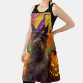 不気味スカイテリア犬ハロウィンウィッチカボチャ エプロン (インサイチュ)