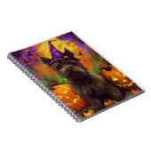 不気味スカイテリア犬ハロウィンウィッチカボチャ ノートブック (右側)