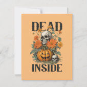 不気味スカルとパンプキンハパーソナライズされたロウィン ノートカード (正面)