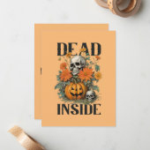 不気味スカルとパンプキンハパーソナライズされたロウィン ノートカード (正面/裏面インサイチュ)