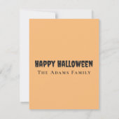不気味スカルとパンプキンハパーソナライズされたロウィン ノートカード (裏面)