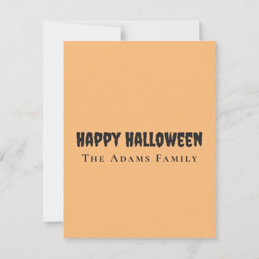 不気味スカルとパンプキンハパーソナライズされたロウィン ノートカード (裏面)