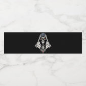 不気味スカルウォーターボトルラベル – ハロウィーン&ゴシック ペットボトルラベル (シングルラベル)