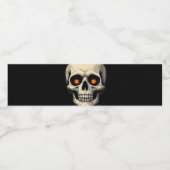 不気味スカルウォーターボトルラベル – ハロウィーン&ゴシック ペットボトルラベル (シングルラベル)