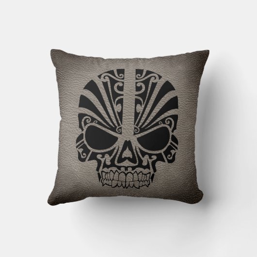 不気味スカルオングフェイクレーレザー装飾用クッション クッション (裏面)