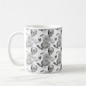 不気味スカルスパイダーウェブカボチャこうもりハロウィーン コーヒーマグカップ (左)