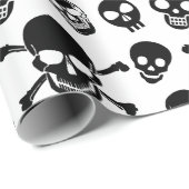 不気味スカルパターンハロウィーン ラッピングペーパー (ロールコーナー)