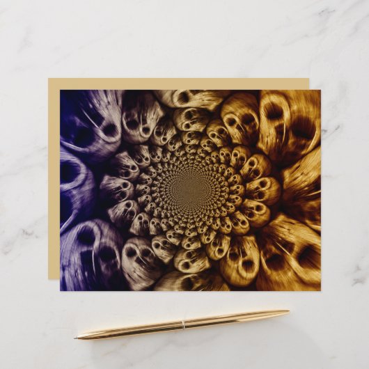 不気味スカルパープルブラック抽象芸術アポップ・アートのート (正面/裏面インサイチュ)