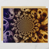 不気味スカルパープルブラック抽象芸術アポップ・アートのート (正面/裏面)