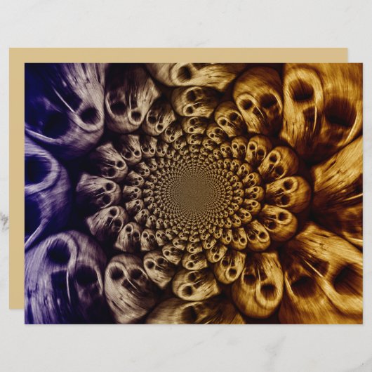 不気味スカルパープルブラック抽象芸術アポップ・アートのート (正面/裏面)