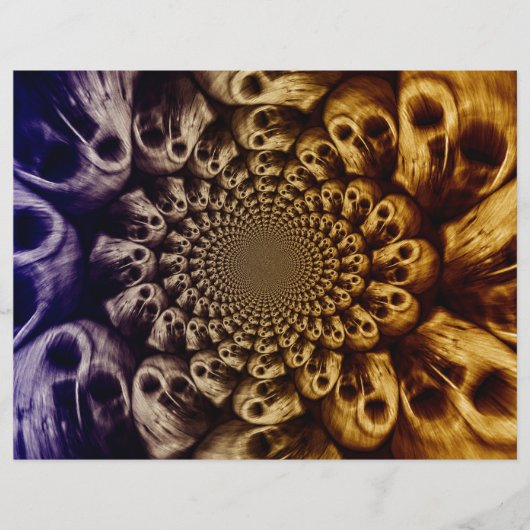 不気味スカルパープルブラック抽象芸術アポップ・アートのート (正面)