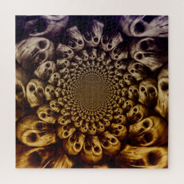 不気味スカルパープルブラック抽象芸術アポップ・アートのート ジグソーパズル