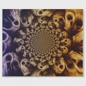 不気味スカルパープルブラック抽象芸術アポップ・アートのート ラッピングペーパー (フラット)