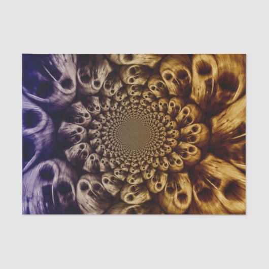 不気味スカルパープルブラック抽象芸術アポップ・アートのート 薄葉紙 (正面)