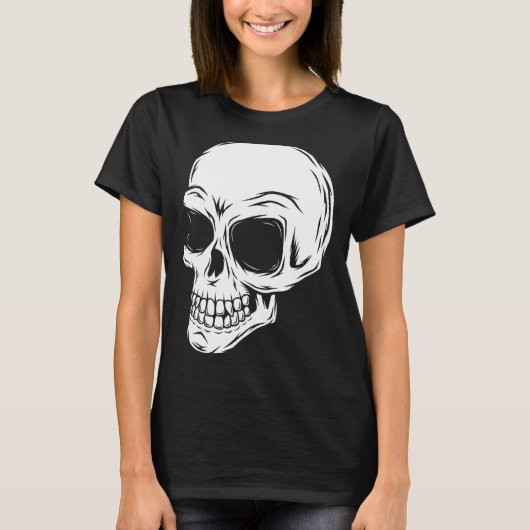 不気味スカル死悪夢恐怖スケルトン衣装 Tシャツ (正面)