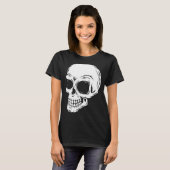 不気味スカル死悪夢恐怖スケルトン衣装 Tシャツ (正面フル)