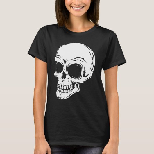 不気味スカル死悪夢恐怖スケルトン衣装 Tシャツ (正面)
