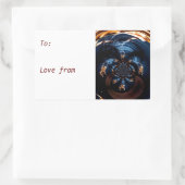 不気味スパイダーズくもの巣カスタム 長方形シール (バッグ)